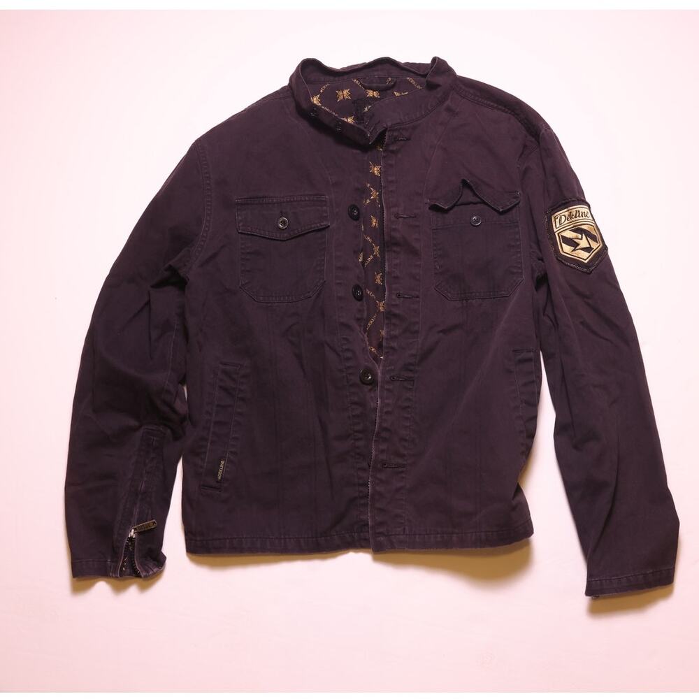 Dekline Utility Jacket Men’s S/M Skate Military Style Button Front Embroidered